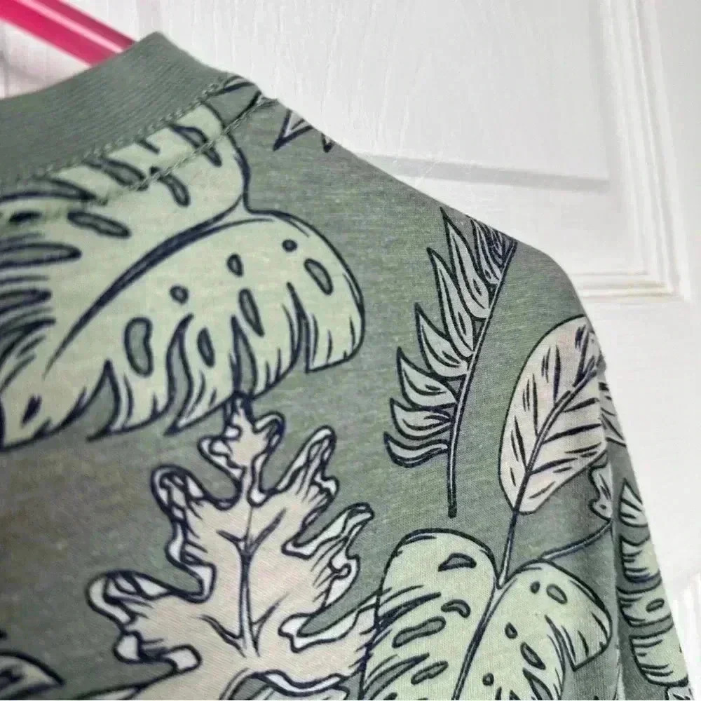Bluenotes T-Shirt Longline Leaves Green Size Medium - Picture 13 of 16